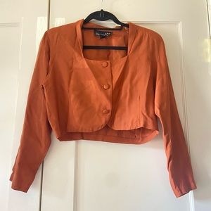 Cropped lightweight long sleeve top